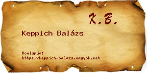 Keppich Balázs névjegykártya