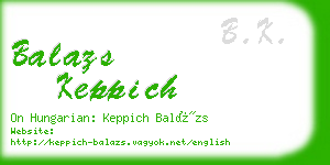balazs keppich business card